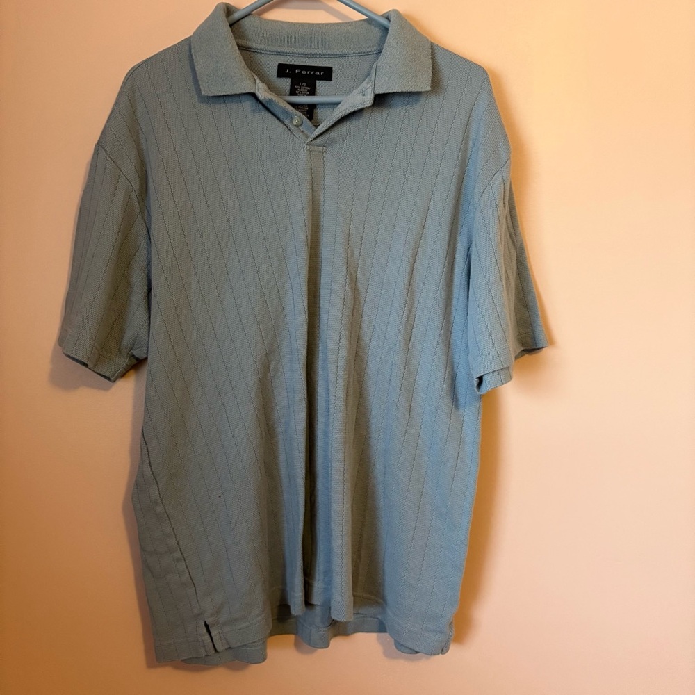J. Ferrar Blue Polo Shirt with Collar